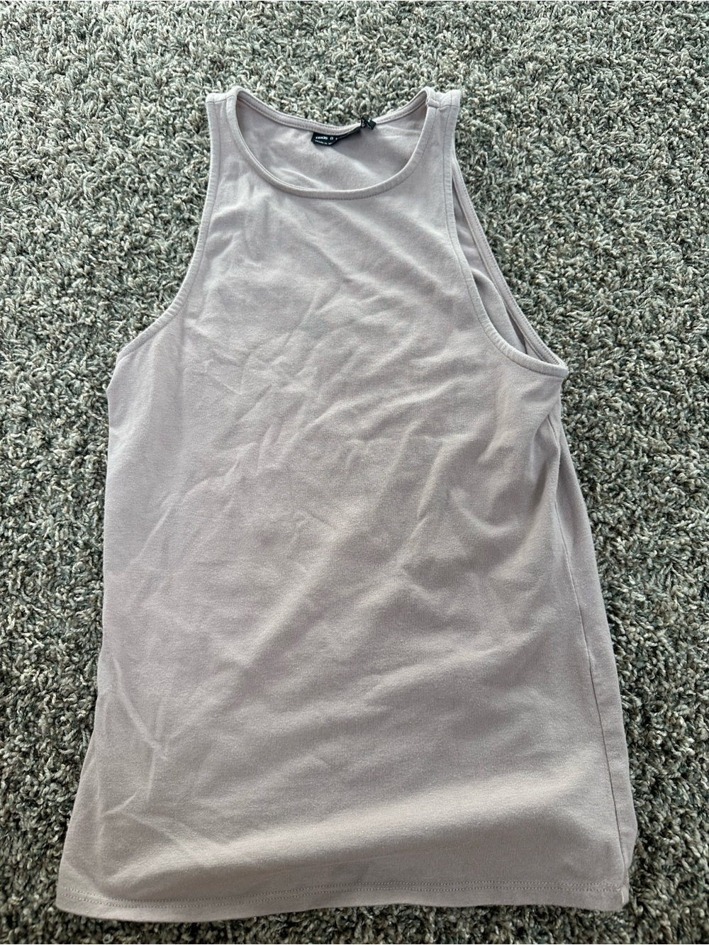 Sleeveless Ribbed Tank Top - Light Mauve